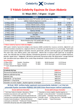 11 MAYIS - CELEBRITY EQUINOX