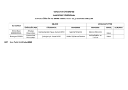 2014-2015 &Ouml;ğretim Yılı Bahar Yarıyılı Yatay Ge&ccedil;iş Başvuru