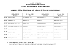 2014-2015 g&uuml;z d&ouml;nemi b&uuml;t&uuml;nleme sınav programı