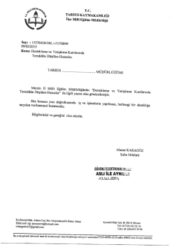 İl&ccedil;e Milli Eğitim M&uuml;d&uuml;rl&uuml;ğ&uuml; Yazısı - tarsus il&ccedil;e mill&icirc; eğitim m&uuml;d&uuml;rl&uuml;ğ&uuml;