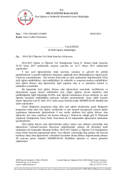 1-Bakanlık Yazısı - Diyarbakır İl Milli Eğitim Müdürlüğü