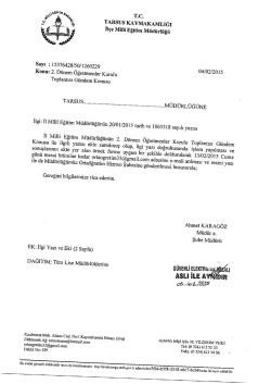 İl&ccedil;e Milli Eğitim M&uuml;d&uuml;rl&uuml;ğ&uuml; Yazısı - tarsus il&ccedil;e mill&icirc; eğitim m&uuml;d&uuml;rl&uuml;ğ&uuml;