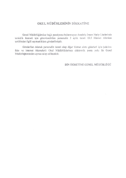 OKUL M&Uuml;D&Uuml;RLERİNİN DİKKATİNE - Din &Ouml;ğretimi Genel M&uuml;d&uuml;rl&uuml;ğ&uuml;