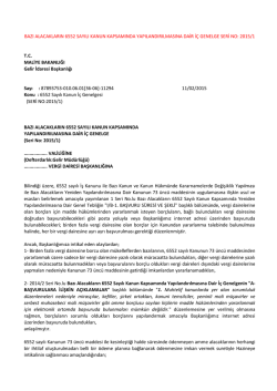 Bazı Alacakların 6552 Sayılı Kanun Kapsamında Yapılandırılmasına