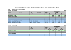 maliye bakanlığı 2015 yılı yatırım programında yer alan