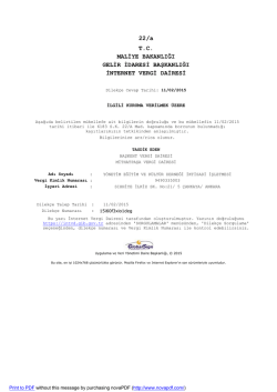 22/a T.C. MALİYE BAKANLIĞI GELİR İDARESİ BAŞKANLIĞI