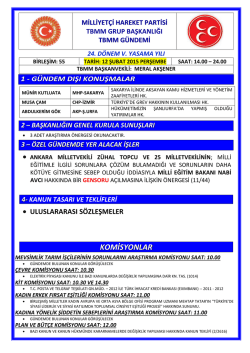 12 subat 2015 - MHP TBMM Grubu