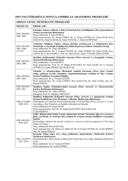 2015 yılı itibariyle sonu&ccedil;landırılan araştırma projeleri