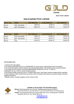 GOLD KAPAK FİYAT LİSTESİ