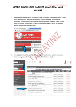 MEBBİS Hizmetiçi Eğitim Modülü