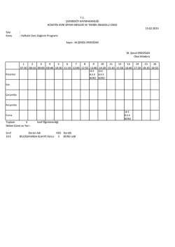16 şubat 2015 İTİBARİYLE &Ouml;ĞRETMEN DERS PROGRAMLARI