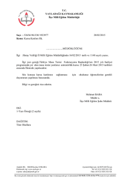 Kursa Katılım Hk. - yayladağı il&ccedil;e mill&icirc; eğitim m&uuml;d&uuml;rl&uuml;ğ&uuml;