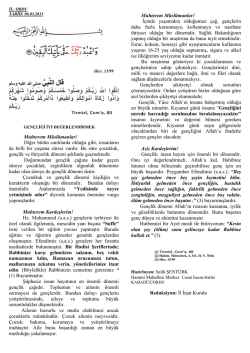 Gen&ccedil;liği İyi Değerlendirmek