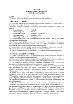 2015 YILI KAU&Ccedil;UK ESASLI MALZELER TEKNİK ŞARTNAMESİ 1