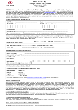 Aviva Sigorta Pay Alım Teklifi Talep Formu