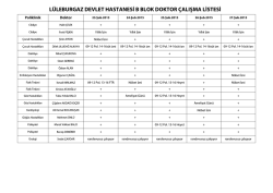 L&Uuml;LEBURGAZ DEVLET HASTANESİ B BLOK DOKTOR &Ccedil;ALIŞMA