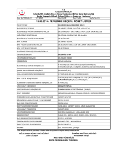 1 - Kartal Koşuyolu Y&uuml;ksek İhtisas Eğitim ve Araştırma Hastanesi