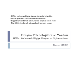 BİT`ini Kullanarak Bilgiye Ulaşma