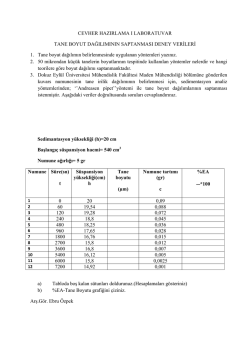 CEVHER HAZIRLAMA I LABORATUVAR TANE BOYUT