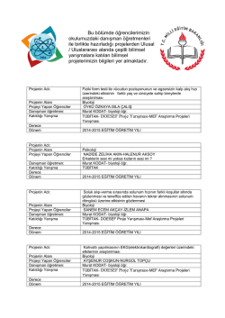 Bilimsel Projelerimiz