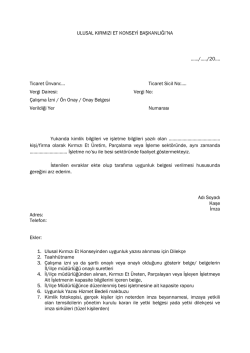 Ek-1 C: Dilek&ccedil;e - Ulusal Kırmızı Et Konseyi