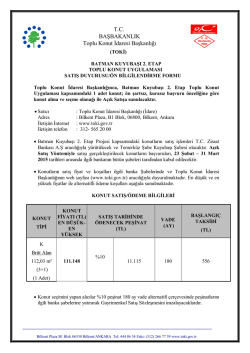 T.C. BAŞBAKANLIK Toplu Konut İdaresi Başkanlığı