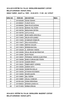 Milletlerarası Hukuk (Tek &ndash; &Ccedil;ift &ndash; İ&Ouml;)