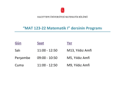 “MAT 123-22 Matematik I” dersinin Programı