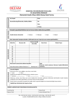 Elementel Analiz Cihazı (EAC) Deney İstek Formu