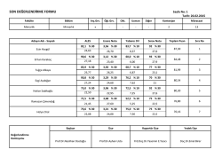 SON DEĞERLENDİRME FORMU