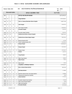 TABLO 1.5 B&Uuml;T&Ccedil;E GELİRLERİNİN EKONOMİK