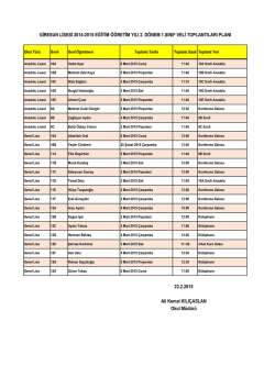 GİRESUN LİSESİ 2014-2015 EĞİTİM &Ouml;ĞRETİM YILI 2. D&Ouml;NEM 1