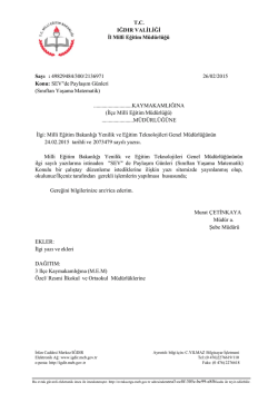 Resmi yazı için tıklayınız - Iğdır İl Milli Eğitim Müdürlüğü