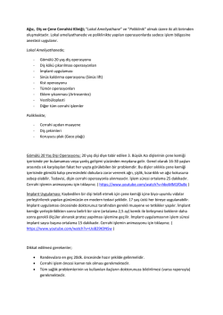 “Lokal Ameliyathane” ve “Poliklinik” olmak üzere iki alt birimden