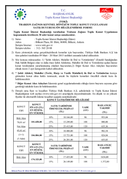 T.C. BAŞBAKANLIK Toplu Konut İdaresi Başkanlığı