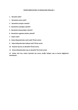 SİSTEM SİM&Uuml;LASYONU VE MODELLEME SORULAR