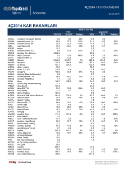 4&ccedil;2014 kar rakamları