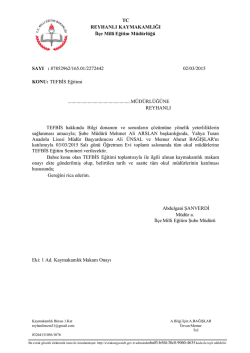 TEFBİS Eğitimi - reyhanlı il&ccedil;e mill&icirc; eğitim m&uuml;d&uuml;rl&uuml;ğ&uuml;