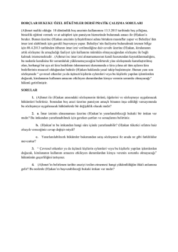 bor&ccedil;lar &ouml;zel hukuku pratik &ccedil;alışması (13.03.2015)