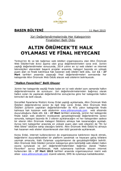 13. Altın &Ouml;r&uuml;mcek Web &Ouml;d&uuml;lleri i&ccedil;in finalistler belli oldu, sıra halk