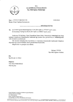 Kitap Toplama Kampanyası İl Milli Eğitim Müdürlüğü´nün 12.03