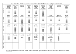2014 - 2015 bahar yarıyılı vize sınav takvimi