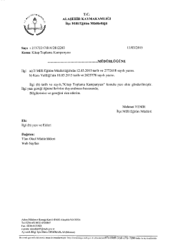 Kitap Toplama Kampanyası İl Milli Eğitim M&uuml;d&uuml;rl&uuml;ğ&uuml;&acute;n&uuml;n 12.03