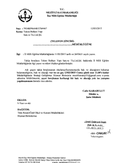 İlçe Milli Eğitim Müdürlüğü Yazısı