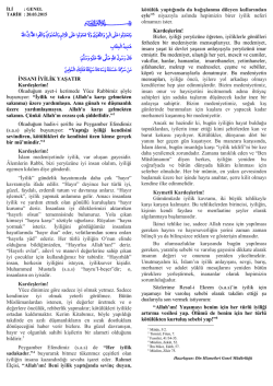 20.03.2015 İnsanı İyilik Yaşatır