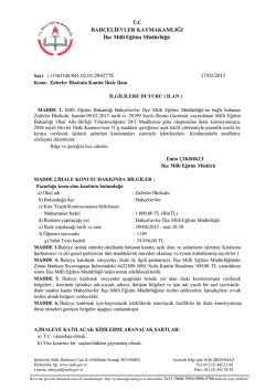 Bah&ccedil;elievler Zaferler İlkokulu Kantin İhale İlanı