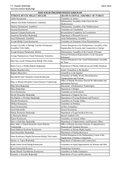 Kamu Kurum İsimlerinin İngilizce Karşılıkları (T&uuml;rk&ccedil;e