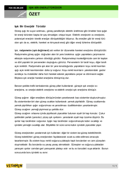 Işık Bir Enerjidir T&uuml;r&uuml;d&uuml;r