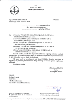 T.C. KİLİS vALıLıGı - Kilis Milli Eğitim M&uuml;d&uuml;rl&uuml;ğ&uuml;