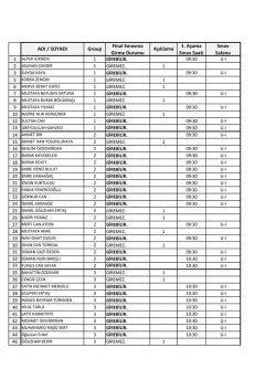 Nevşehir yerleşkesi final sınavına girecek &ouml;ğrenci listesi ve 1